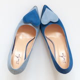 Diane Marie Shoes Stiletto asimetric din piele naturala bleu cu albastru Flavia