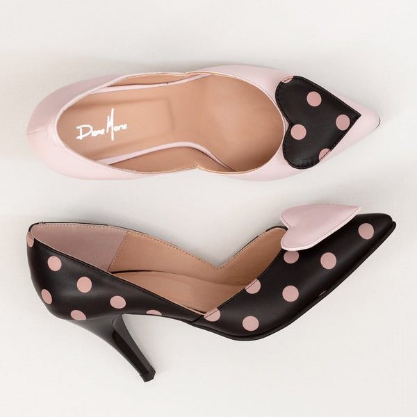 Diane Marie Shoes Stiletto din piele naturala lila cu negru Cassidy