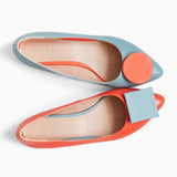 Diane Marie Balerini dama Balerini asimetrici din piele naturala bleu cu portocaliu Lainey