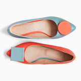 Diane Marie Balerini dama Balerini asimetrici din piele naturala bleu cu portocaliu Lainey