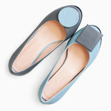 Diane Marie Balerini dama Balerini asimetrici din piele naturala gri cu bleu Emmy