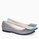 Diane Marie Balerini dama Balerini asimetrici din piele naturala gri cu bleu Emmy