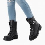 Diane Marie Bocanci dama Ghete dama din piele naturala neagra Banshee