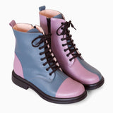 Diane Marie Bocanci dama Ghete dama din piele naturala verde petrol cu lila Kampala