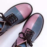 Diane Marie Bocanci dama Ghete dama din piele naturala verde petrol cu lila Kampala