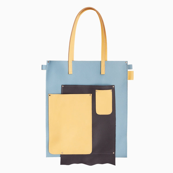 Diane Marie Geanta dama Geanta tote din piele naturala bleu cu galben Alva
