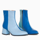 Diane Marie Ghete Dama Botine cu toc comod din piele naturala bleu cu albastru
