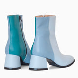 Diane Marie Ghete Dama Botine cu toc comod din piele naturala bleu cu turqoise