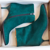 Diane Marie Ghete Dama Ghete dama cu toc comod din piele intoarsa verde Josefine