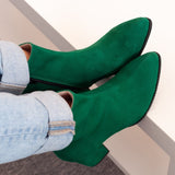 Diane Marie Ghete Dama Ghete dama cu toc comod din piele intoarsa verde Sharon