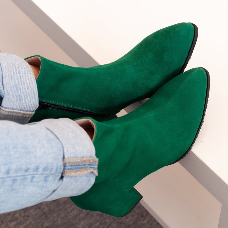 Diane Marie Ghete Dama Ghete dama cu toc comod din piele intoarsa verde Sharon