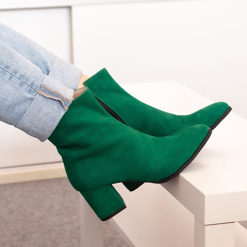 Diane Marie Ghete Dama Ghete dama cu toc comod din piele intoarsa verde Sharon