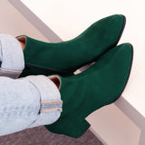 Diane Marie Ghete Dama Ghete dama cu toc comod din piele intoarsa verde Sharon