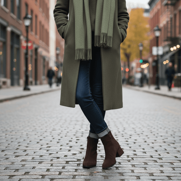 Diane Marie Ghete Dama Ghete dama cu toc din piele intoarsa maro Melody