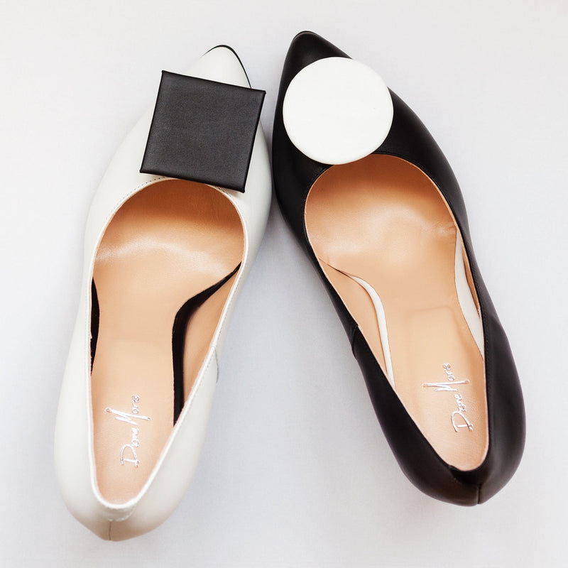 Diane Marie Pantofi Dama Pantofi asimetrici din piele naturala alb cu negru Cinnamon