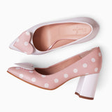 Diane Marie Pantofi Dama Pantofi asimetrici din piele naturala roz cu buline albe Anniston