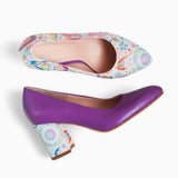 Diane Marie Pantofi Dama Pantofi dama cu toc comod din piele naturala mov Everly