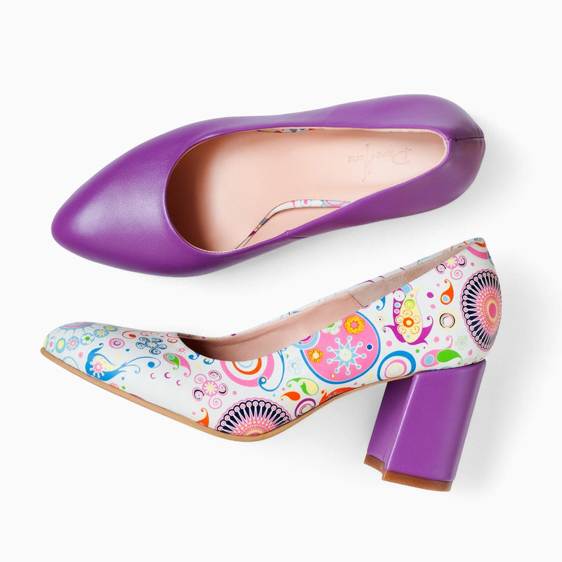 Diane Marie Pantofi Dama Pantofi dama cu toc comod din piele naturala mov Everly