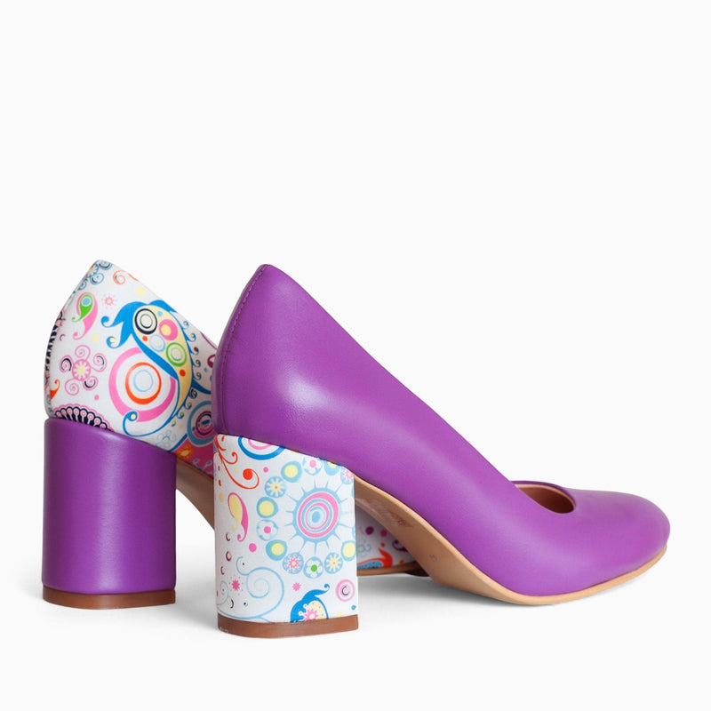Diane Marie Pantofi Dama Pantofi dama cu toc comod din piele naturala mov Everly