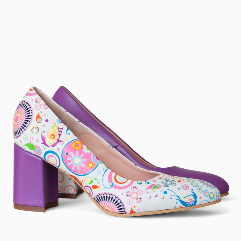 Diane Marie Pantofi Dama Pantofi dama cu toc comod din piele naturala mov Everly