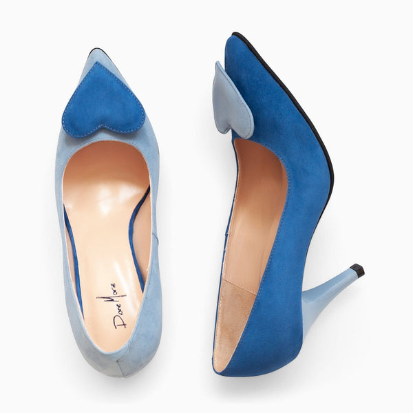 Diane Marie Pantofi Dama Stiletto asimetric din piele naturala bleu cu albastru Flavia