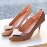 Diane Marie Pantofi Dama Stiletto asimetric din piele naturala grej cu roz Madelyn