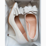 Diane Marie Pantofi Dama Stiletto mireasa din piele naturala alb sidef Brittany