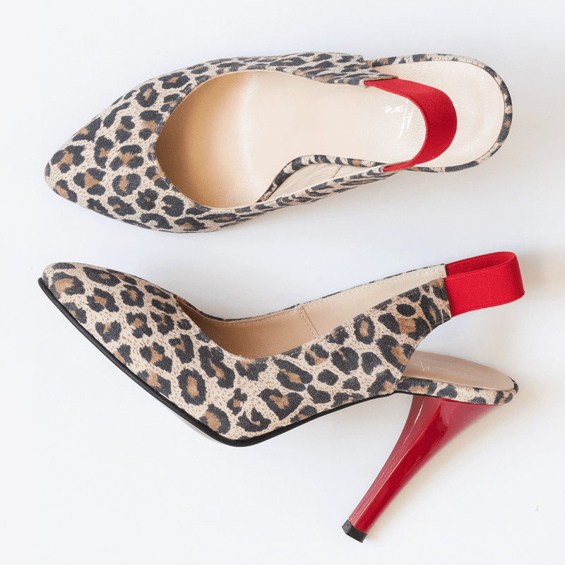 Pantofi Diane Marie Pantofi Dama 37 Pantofi cu toc din piele cu print leopard 37