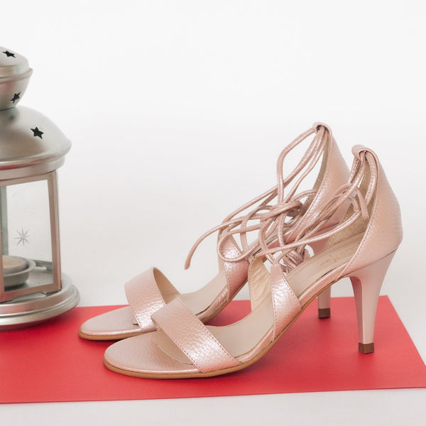 Pantofi Diane Marie Pantofi Dama 35 Sandale cu toc din piele naturala roz 35
