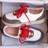 Diane Marie Pantofi sport Pantofi dama barefoot din piele naturala alb cu gri Polina