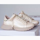 Diane Marie Pantofi sport Pantofi dama casual din piele naturala bej Happy Dots