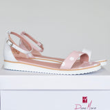 Diane Marie Sandale dama 39 Sandale cu talpa joasa din piele roz cu buline albe
