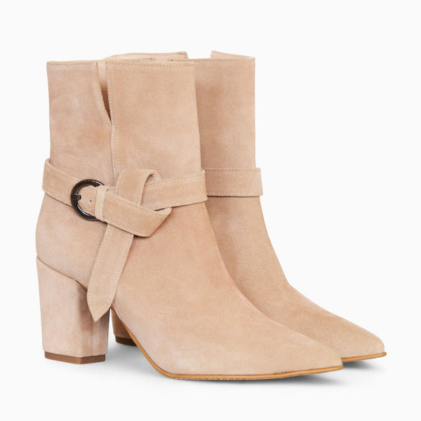 Diane Marie Shoes Botine dama din piele naturala intoarsa nude Laureen