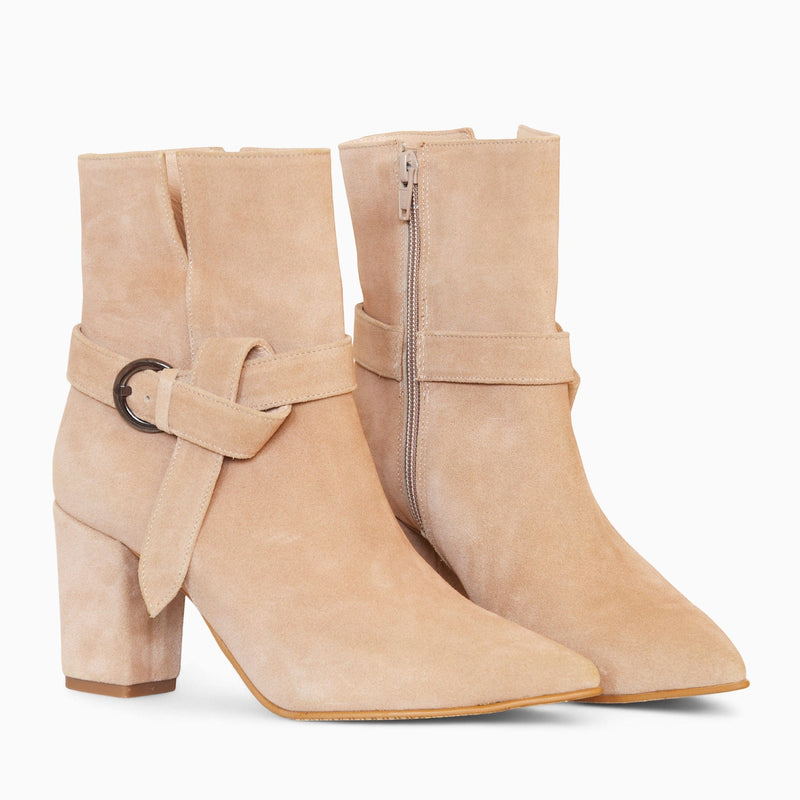 Diane Marie Shoes Botine dama din piele naturala intoarsa nude Laureen