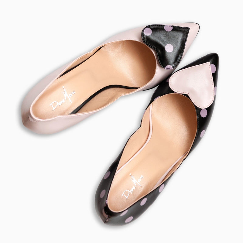 Diane Marie Shoes Pantofi asimetrici din piele naturala neagra cu lila Amity