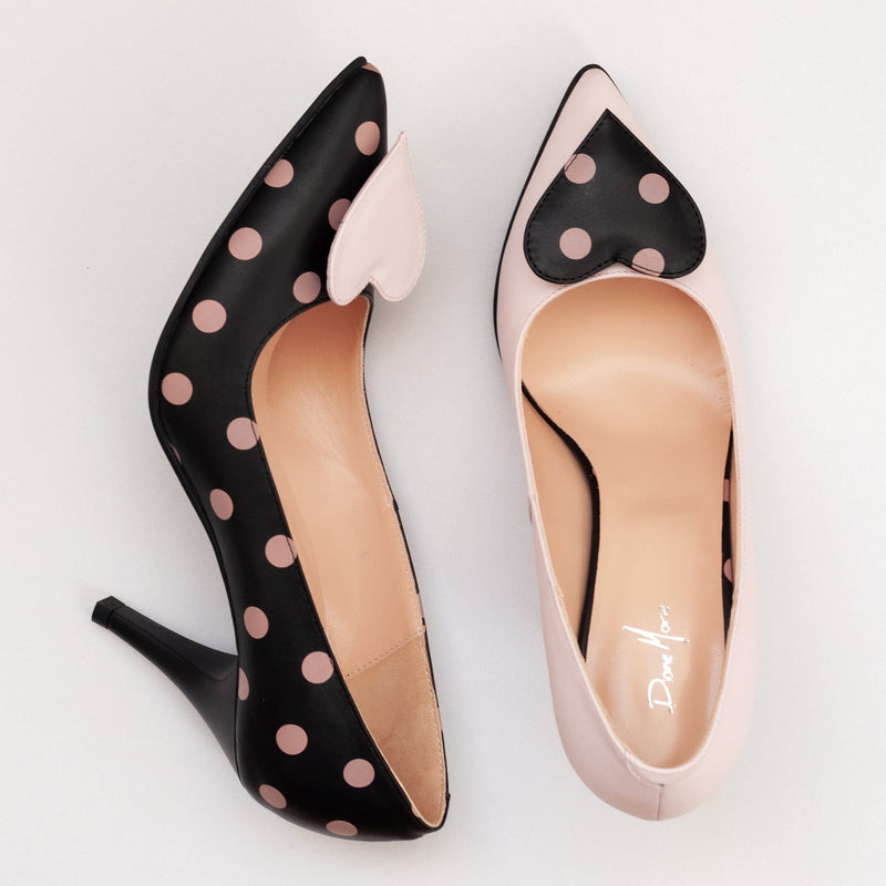 Diane Marie Shoes Stiletto asimetric din piele naturala lila cu negru Alma