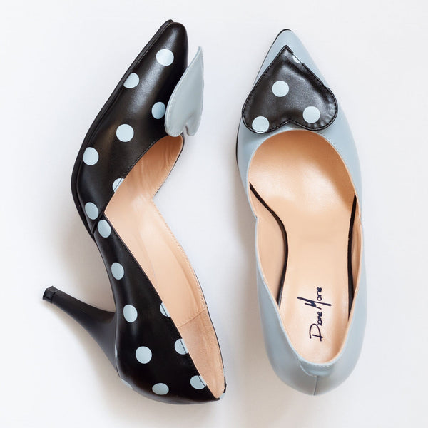 Diane Marie Shoes Stiletto din piele naturala bleu cu negru Anouk