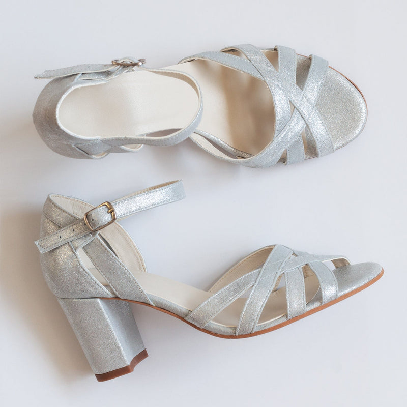 Diane Marie Pantofi Dama Sandale argintii din piele naturala Holly