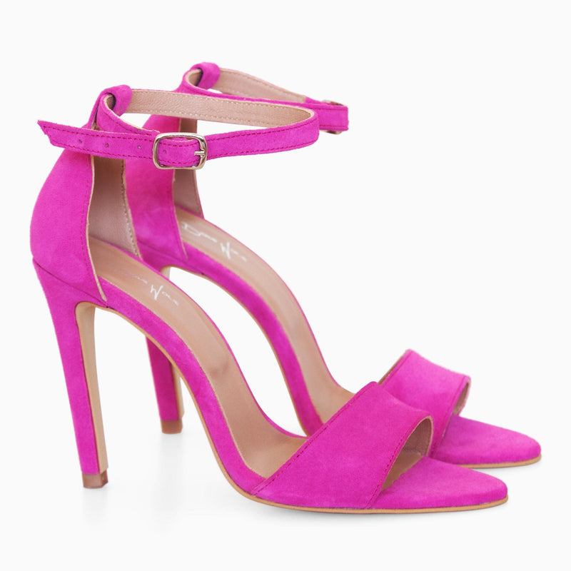 Diane Marie Pantofi Dama Sandale cu toc din piele naturala fuchsia Gloria
