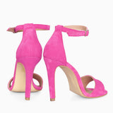 Diane Marie Pantofi Dama Sandale cu toc din piele naturala fuchsia Gloria